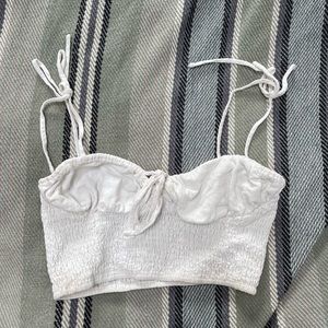 Princess Polly white linen tank top